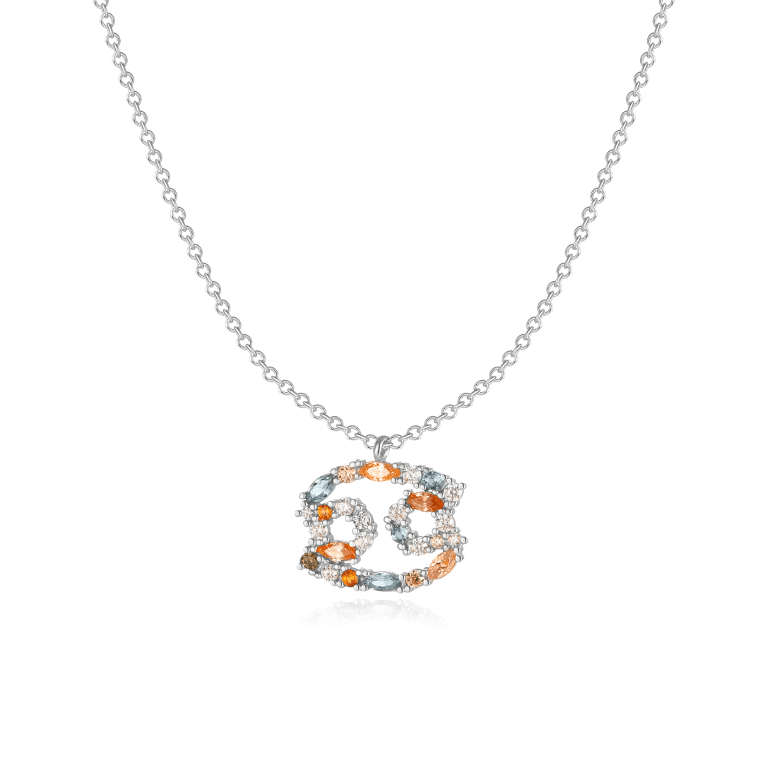 Stylish Zodiac Necklace - Celestia-Silver-Lobster-The Livary