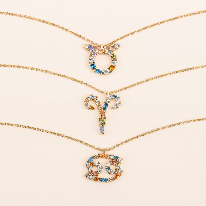Stylish Zodiac Necklace - Celestia-Gold-Waterman-The Livary