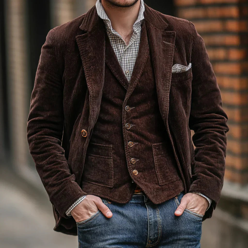 Men's set of Jacket and Waistcoat – Victor-Brown-S-The Livary