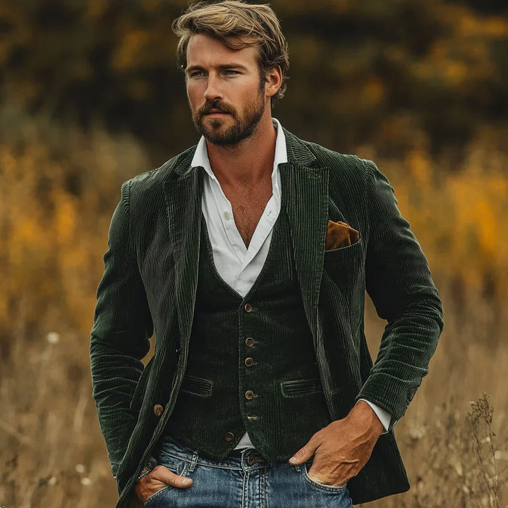 Men's set of Jacket and Waistcoat – Victor-Green-S-The Livary