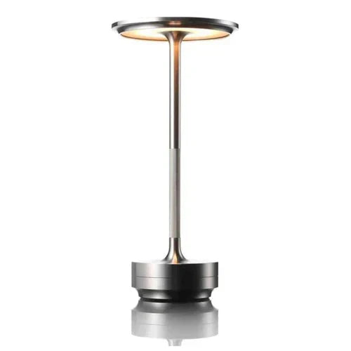 Wireless USB Rechargeable Design Table Lamp - GlowBeam-Silver-The Livary