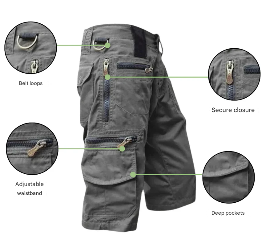 Men's Cargo Shorts - TrailTrek-Grey-S-The Livary