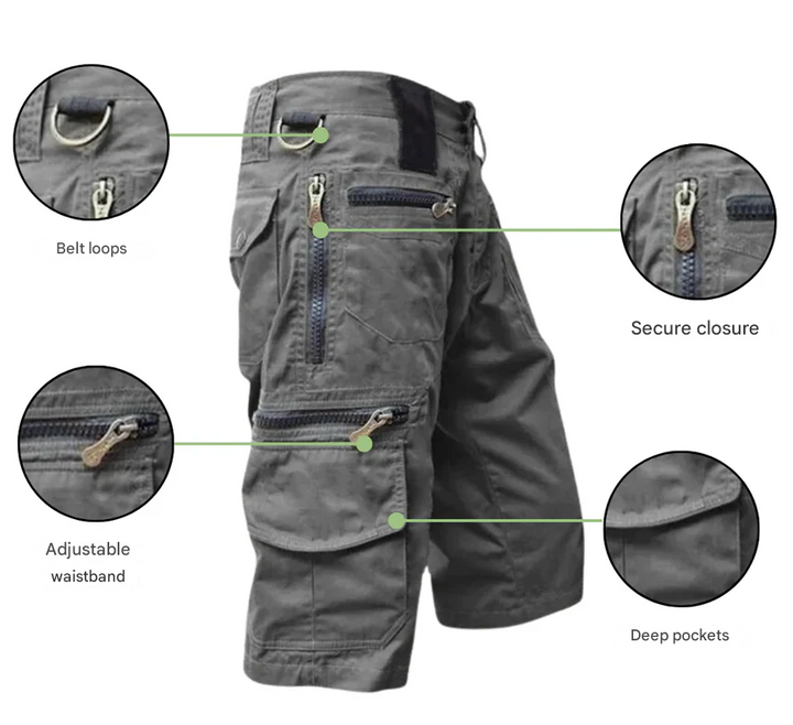 Men's Cargo Shorts - TrailTrek-Grey-S-The Livary