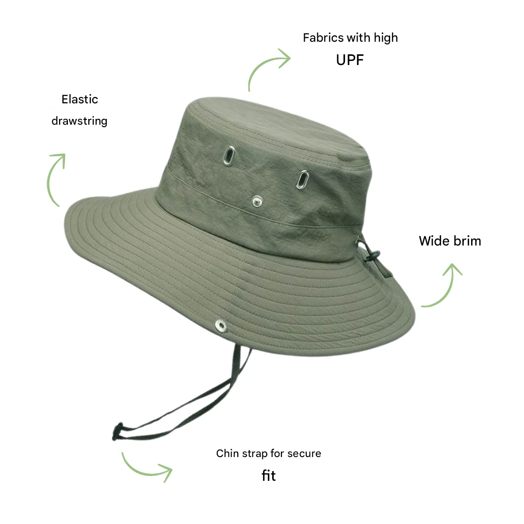 Water-repellent outdoor bucket hat with UV protection – ShieldFlex Pro-Green-The Livary