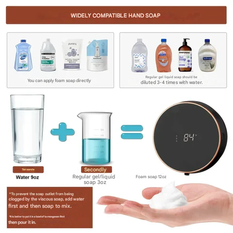 5-in-1 Automatic Soap Dispenser – Cleon-Black-The Livary