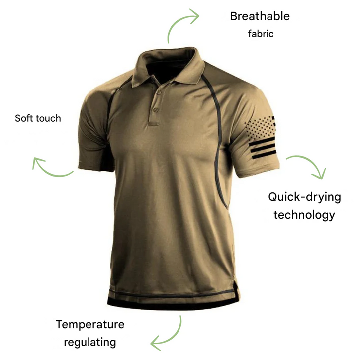 Quick-drying outdoor polo shirt for men – TrailCore Polo-Khaki-S-The Livary