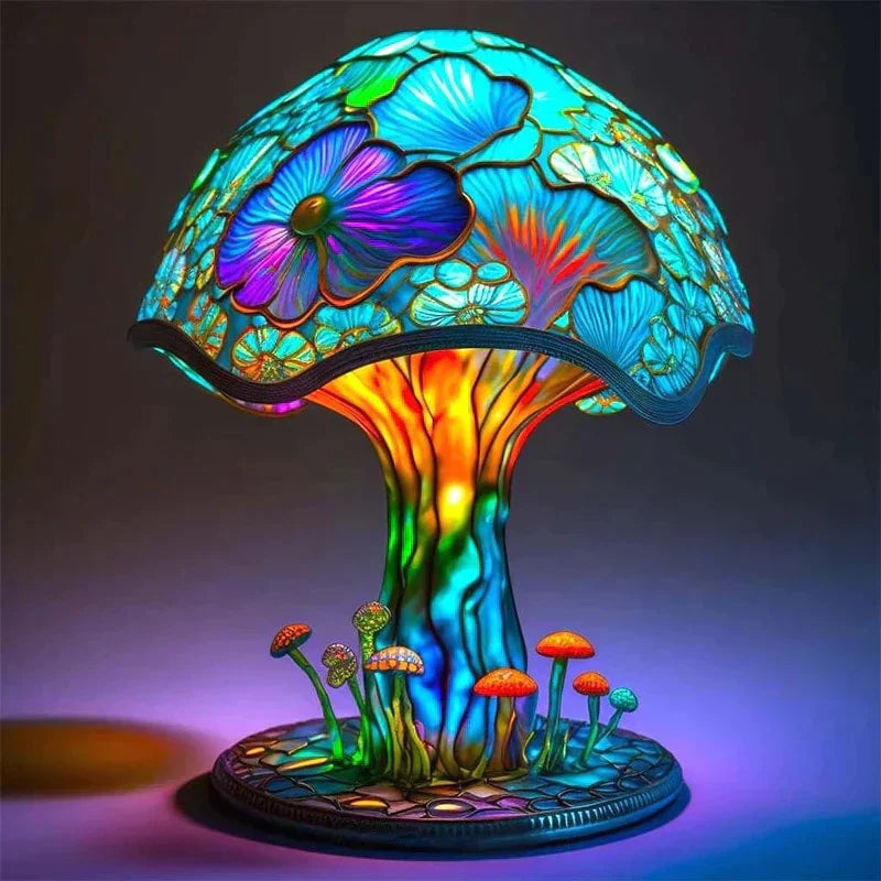 Enchanting Stained Glass Table Lamp - DreamGlow-Lotus flower-The Livary