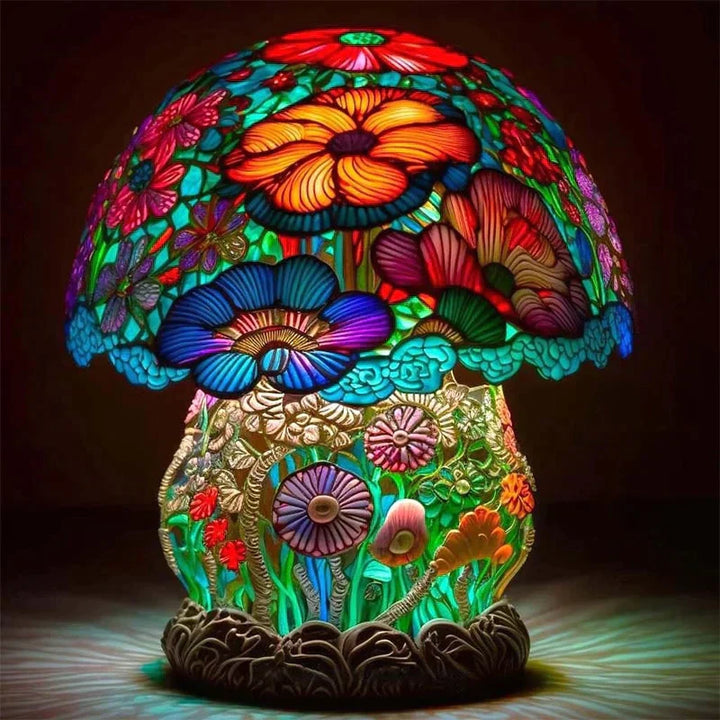 Enchanting Stained Glass Table Lamp - DreamGlow-Flower bush-The Livary