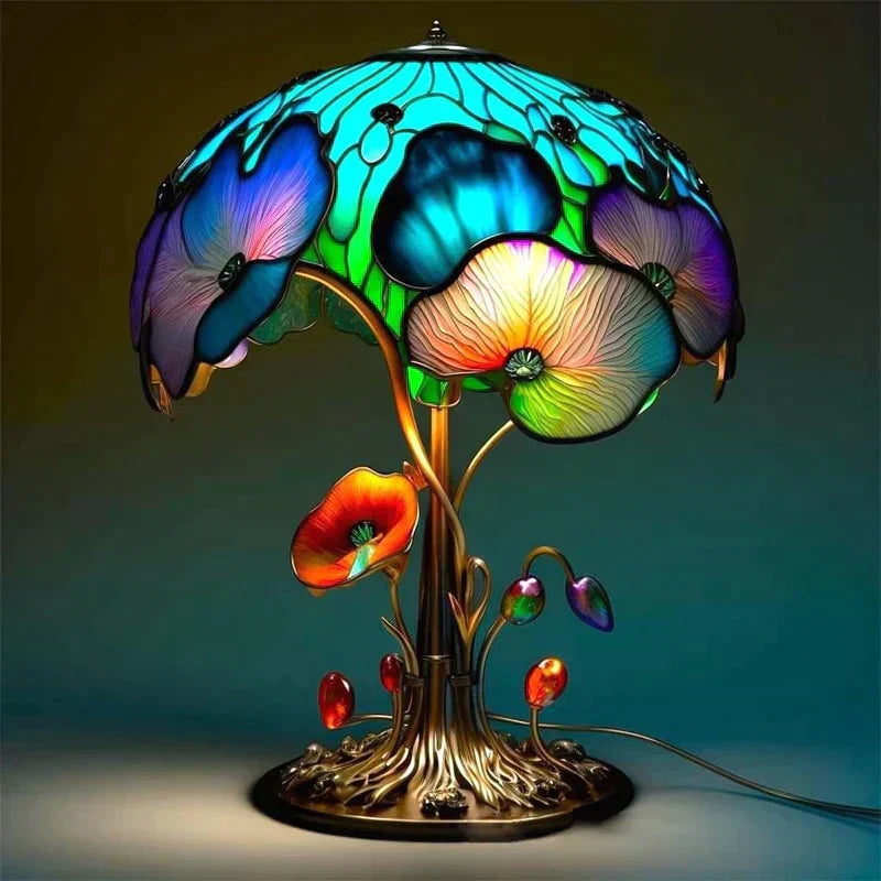 Enchanting Stained Glass Table Lamp - DreamGlow-Lotus leaf-The Livary