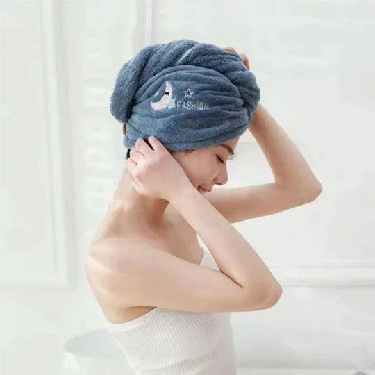 Microfiber Hair Towel - HairDry Pro-Dark blue-The Livary