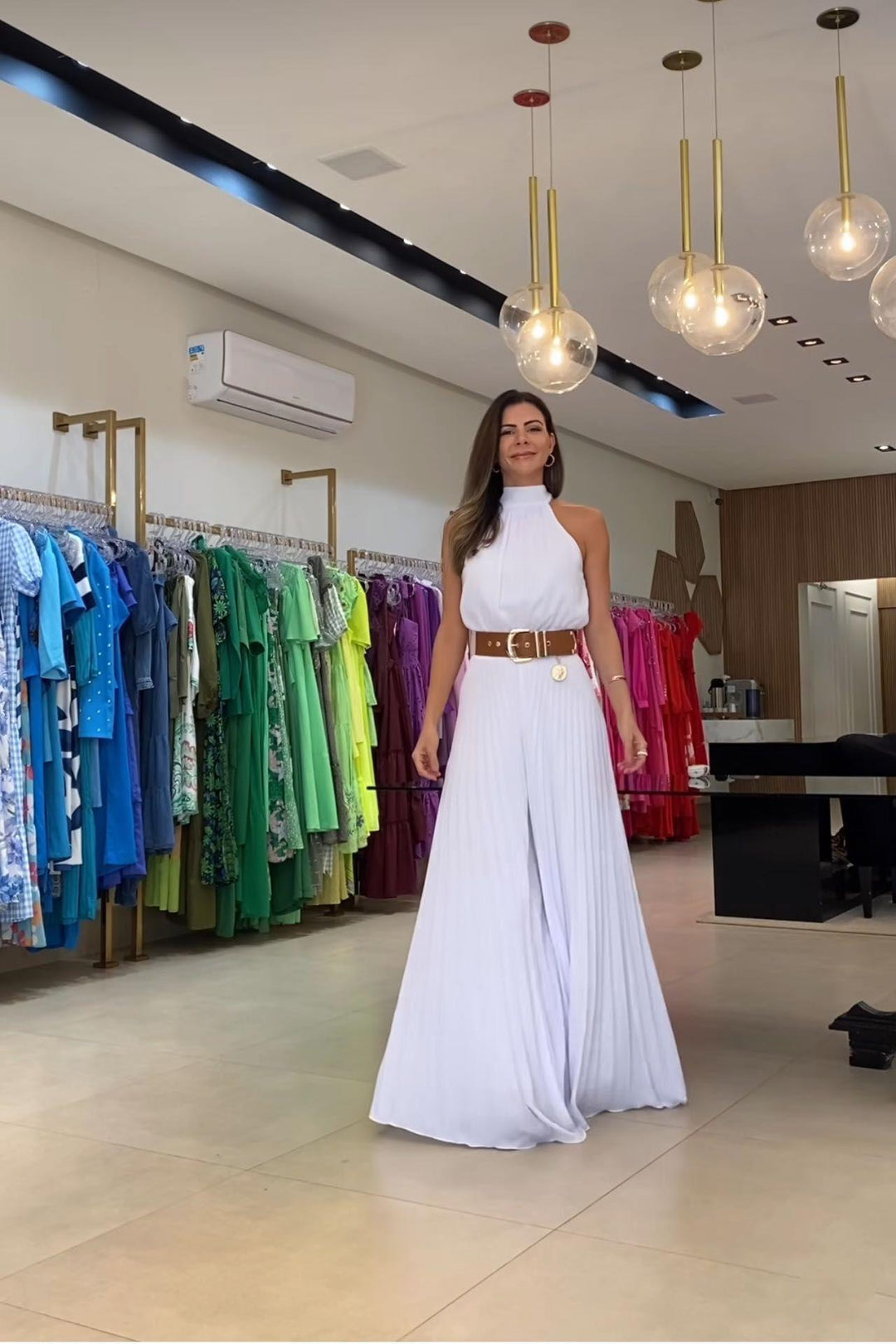 Plissé Jumpsuit – Gaia | Gorgeous airy summer look-S-White-The Livary