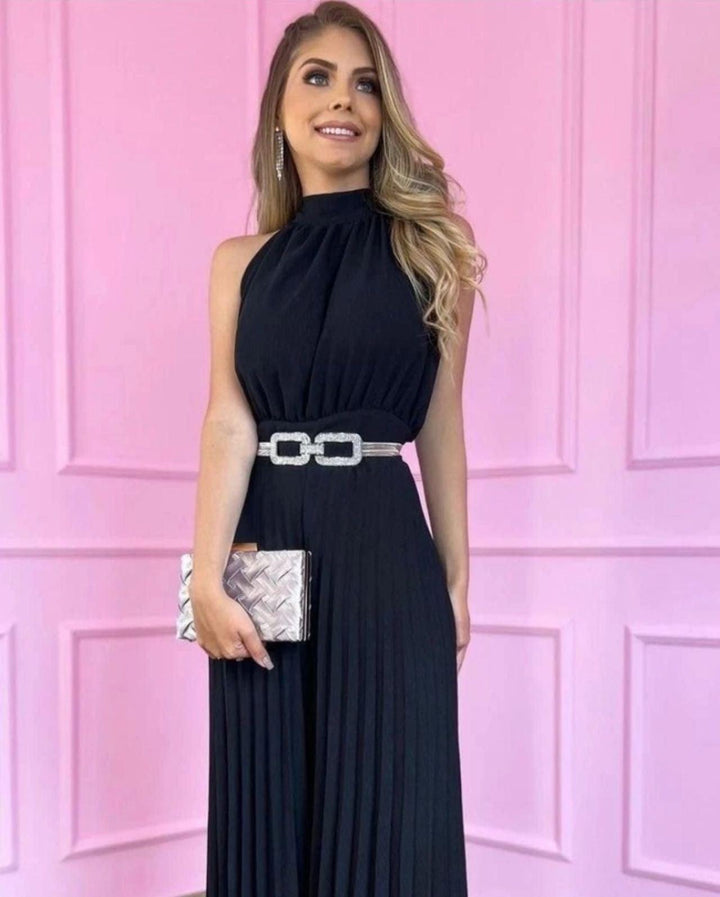 Plissé Jumpsuit – Gaia | Gorgeous airy summer look-S-Black-The Livary