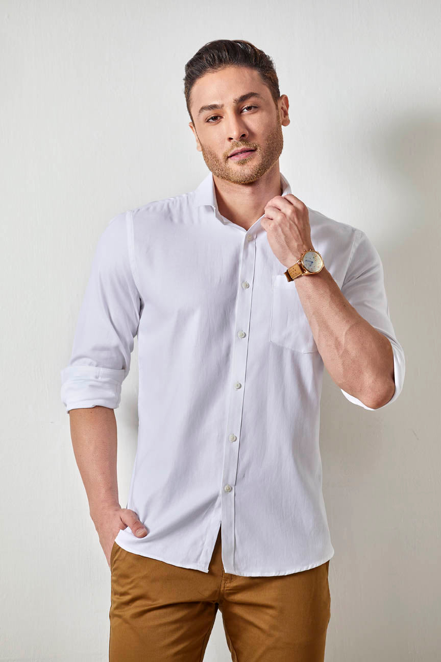 Anti Stain Shirt with Anti Crease Fabric – Damian-White-M-The Livary