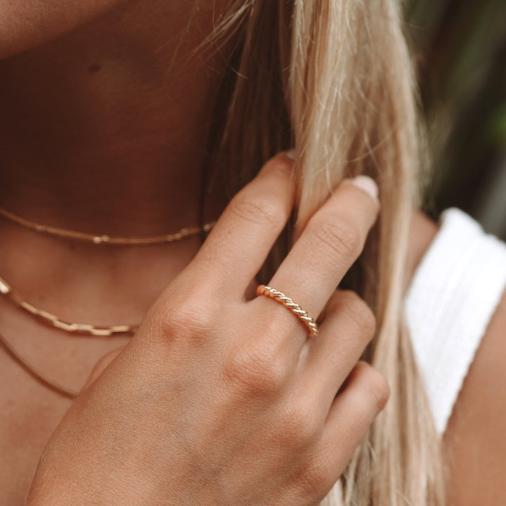 Twisted Ring with Symbolism - Tessa-5-Gold-The Livary