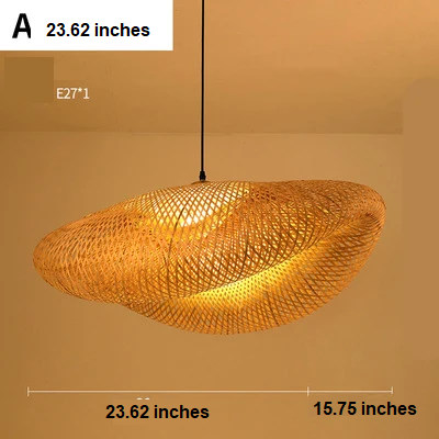 Handmade Rattan Pendant Lamp - RayaLicht-A- 40 cm-The Livary