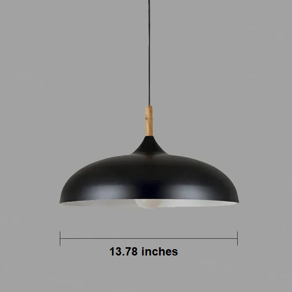 Ceiling lamp in Scandinavian Oak - ScandiLuxe-Black-Warm Wit-dia13.78 inches x h9.05 inches-The Livary