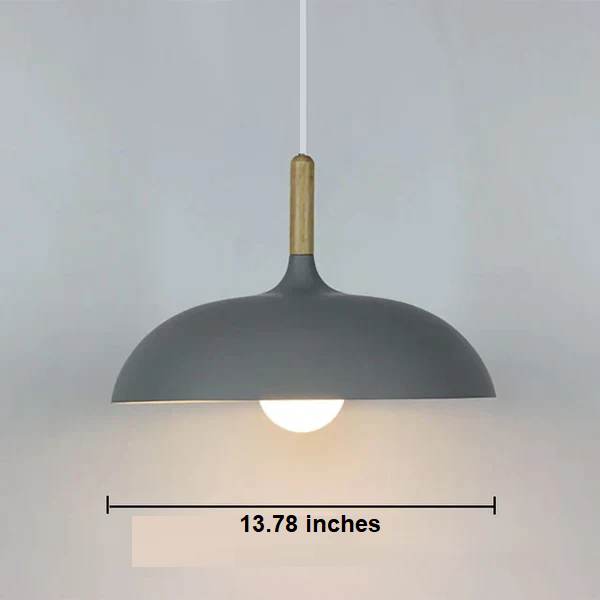 Ceiling lamp in Scandinavian Oak - ScandiLuxe-Black-Warm Wit-dia13.78 inches x h9.05 inches-The Livary