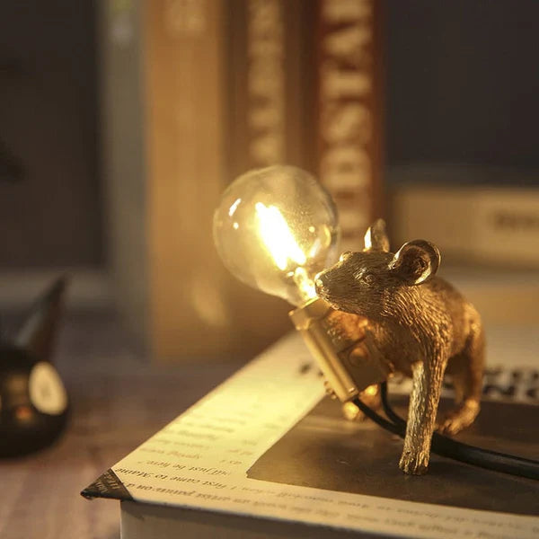 Original Mouse Lamp - SqueakLight-Creeping mouse / Gold-The Livary