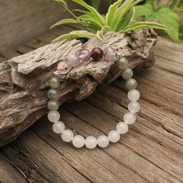 Labradorite, Jade and Amethyst Mala - Seraphine-Bracelet-The Livary