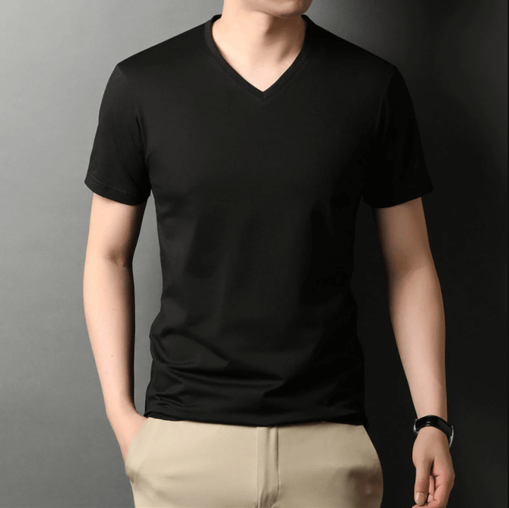 Slim Fit V-Neck T-Shirt for Men 1+1 FREE – Comfortable & Suitable for Everyday Use – Jonas-Black-S-The Livary