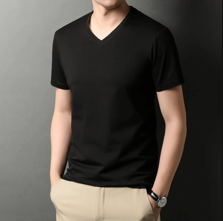 Slim Fit V-Neck T-Shirt for Men 1+1 FREE – Comfortable & Suitable for Everyday Use – Jonas-Black-S-The Livary