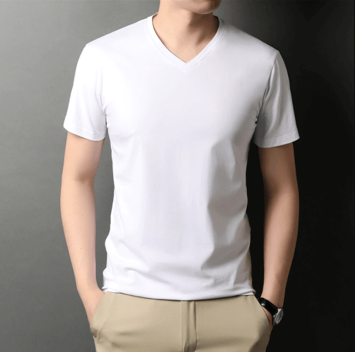Slim Fit V-Neck T-Shirt for Men 1+1 FREE – Comfortable & Suitable for Everyday Use – Jonas-Black-S-The Livary