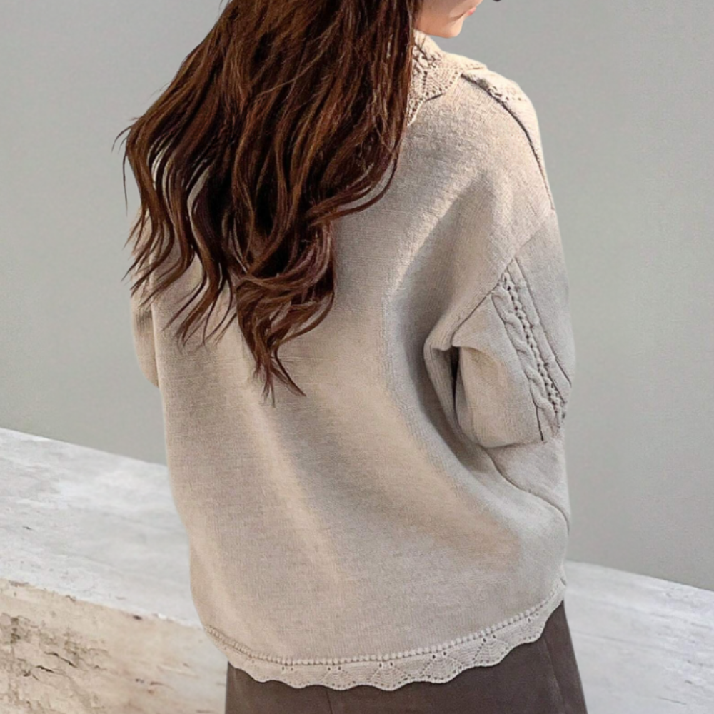 Knitted Flower Sweater for Women - Emma-The Livary