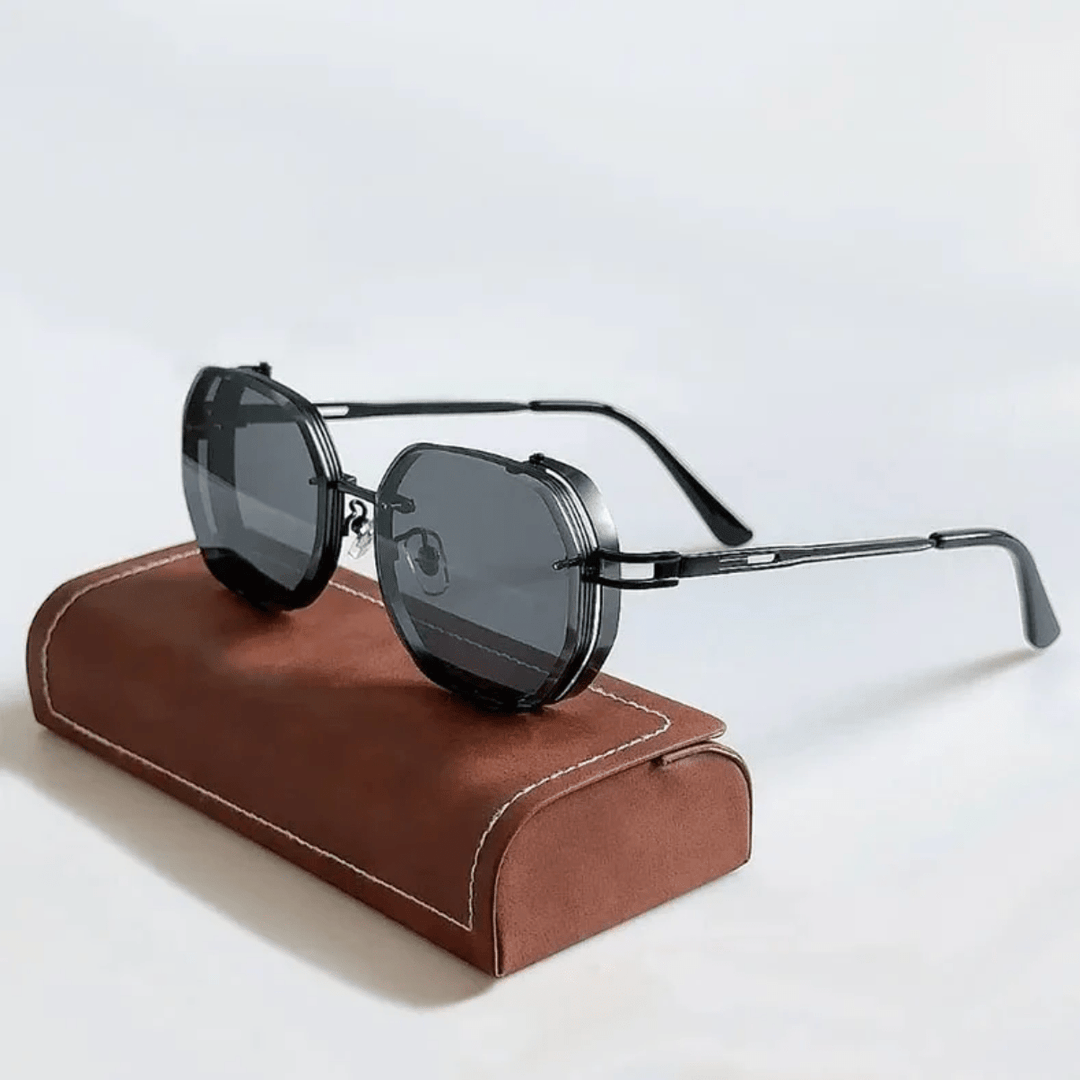 Premium men's sunglasses with an elegant frame – UrbanValence-Black-The Livary