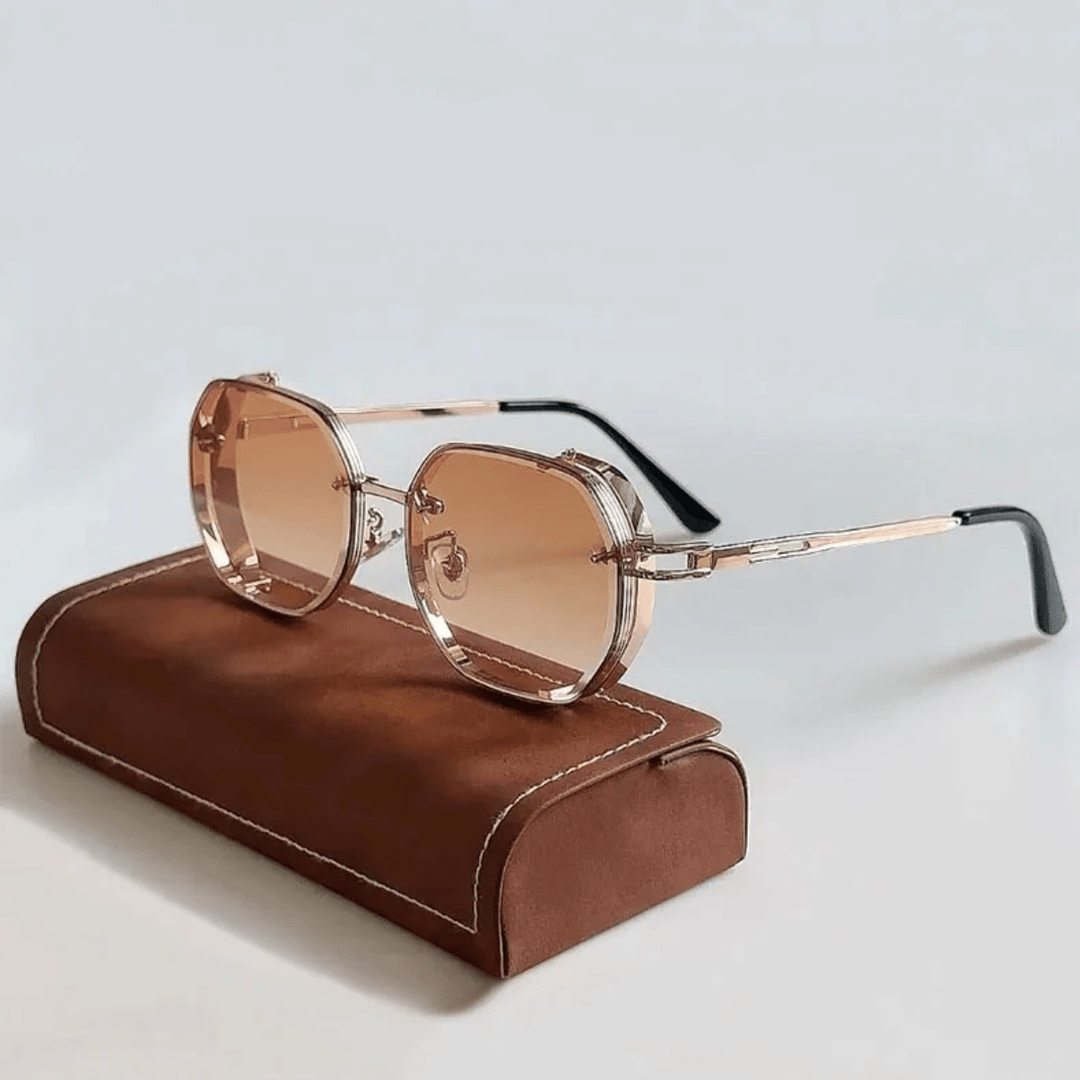 Premium men's sunglasses with an elegant frame – UrbanValence-Brown-The Livary
