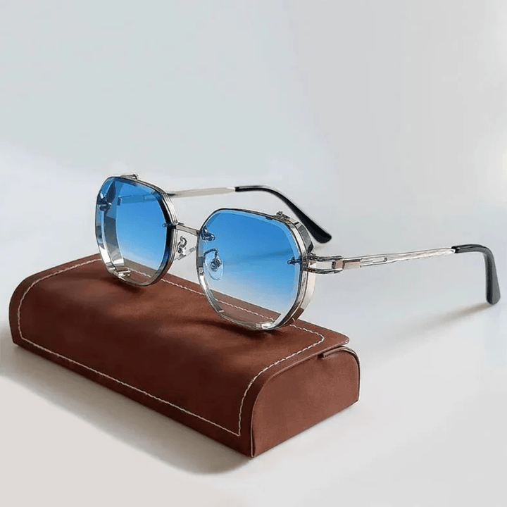 Premium men's sunglasses with an elegant frame – UrbanValence-Blue-The Livary