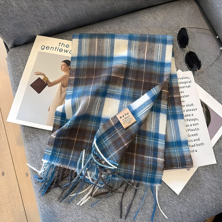 Stylish British Checked Cashmere Women's Winter Scarf - Victoria-H-The Livary