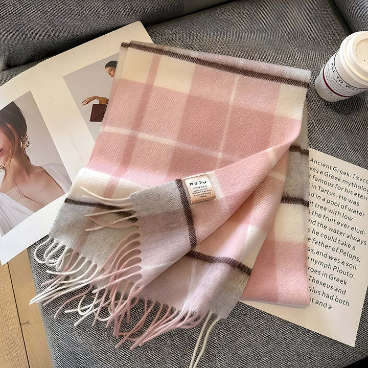 Stylish British Checked Cashmere Women's Winter Scarf - Victoria-I-The Livary