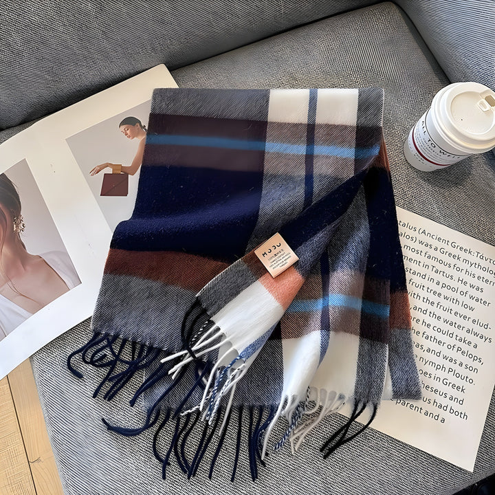 Stylish British Checked Cashmere Women's Winter Scarf - Victoria-K-The Livary