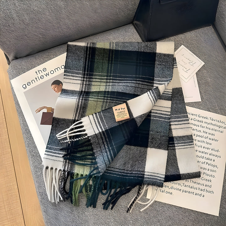 Stylish British Checked Cashmere Women's Winter Scarf - Victoria-E-The Livary