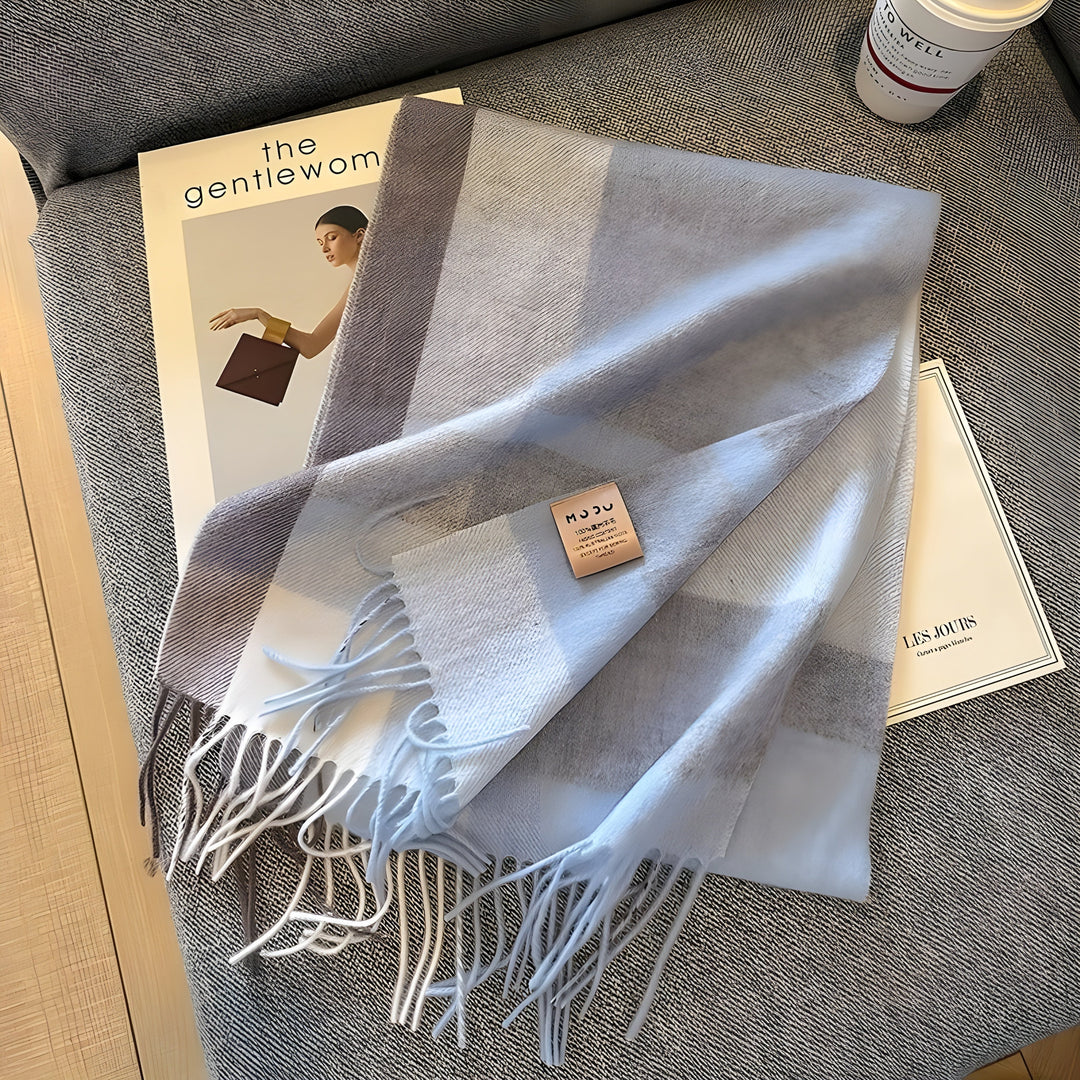 Stylish British Checked Cashmere Women's Winter Scarf - Victoria-B-The Livary