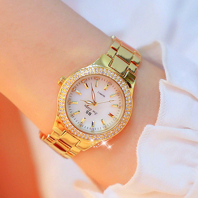 Ladies Quartz Watch with Glossy Finish – Esmée-Gold-The Livary