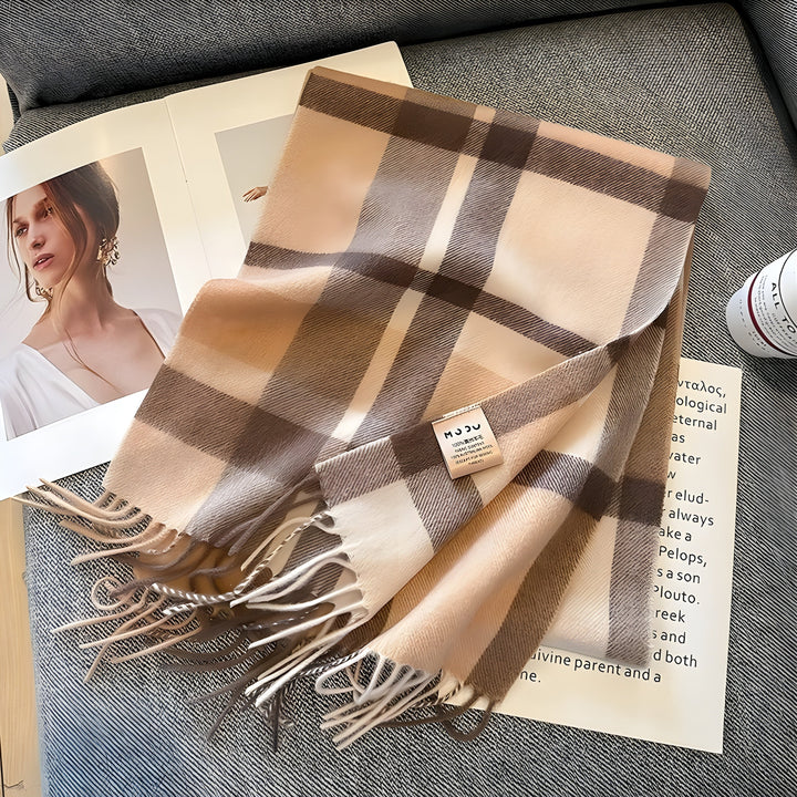 Stylish British Checked Cashmere Women's Winter Scarf - Victoria-S-The Livary