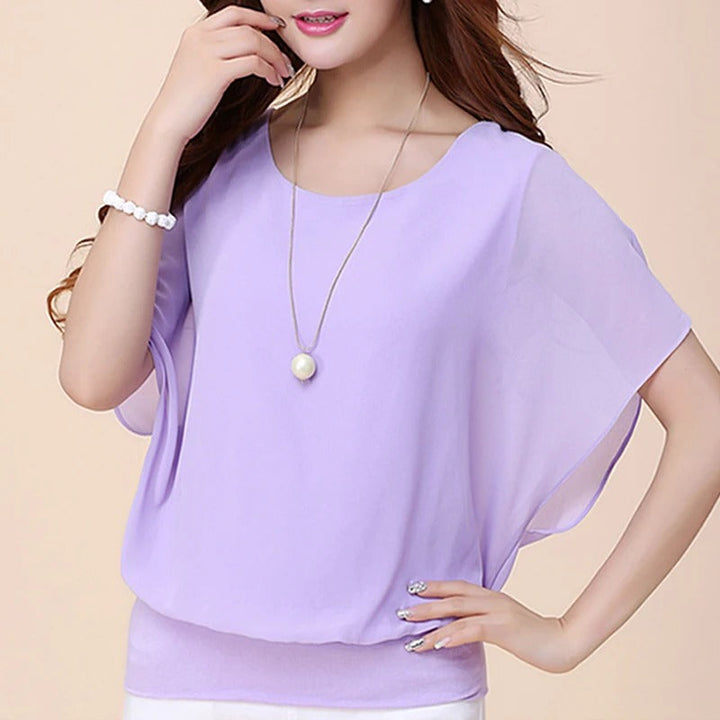 Ladies' chiffon blouse with ruffled sleeves – Ariana-Black-S-The Livary