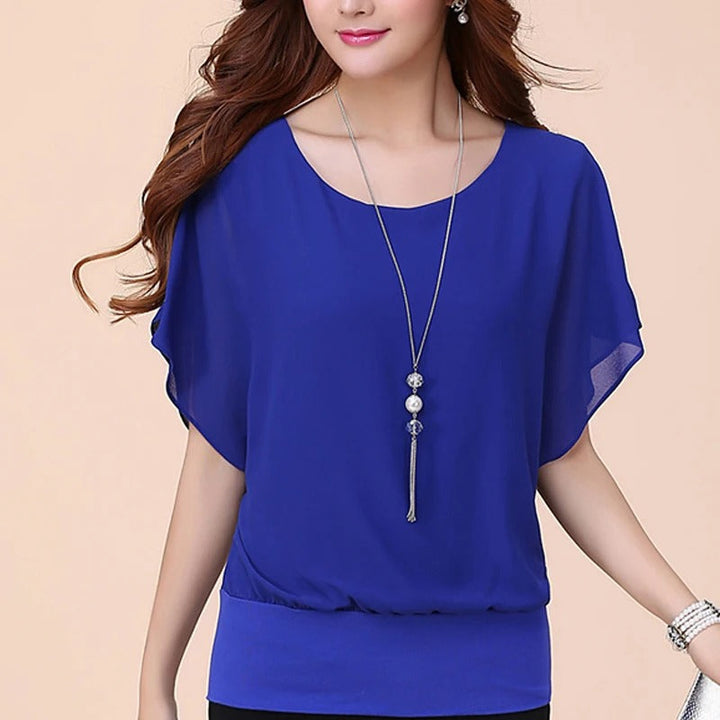 Ladies' chiffon blouse with ruffled sleeves – Ariana-Black-S-The Livary