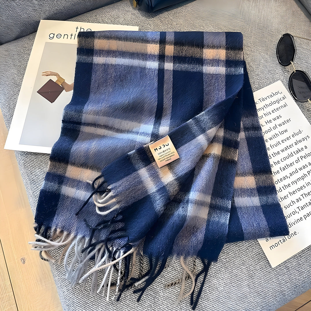 Stylish British Checked Cashmere Women's Winter Scarf - Victoria-P-The Livary