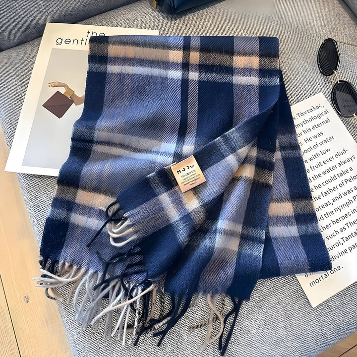 Stylish British Checked Cashmere Women's Winter Scarf - Victoria-P-The Livary
