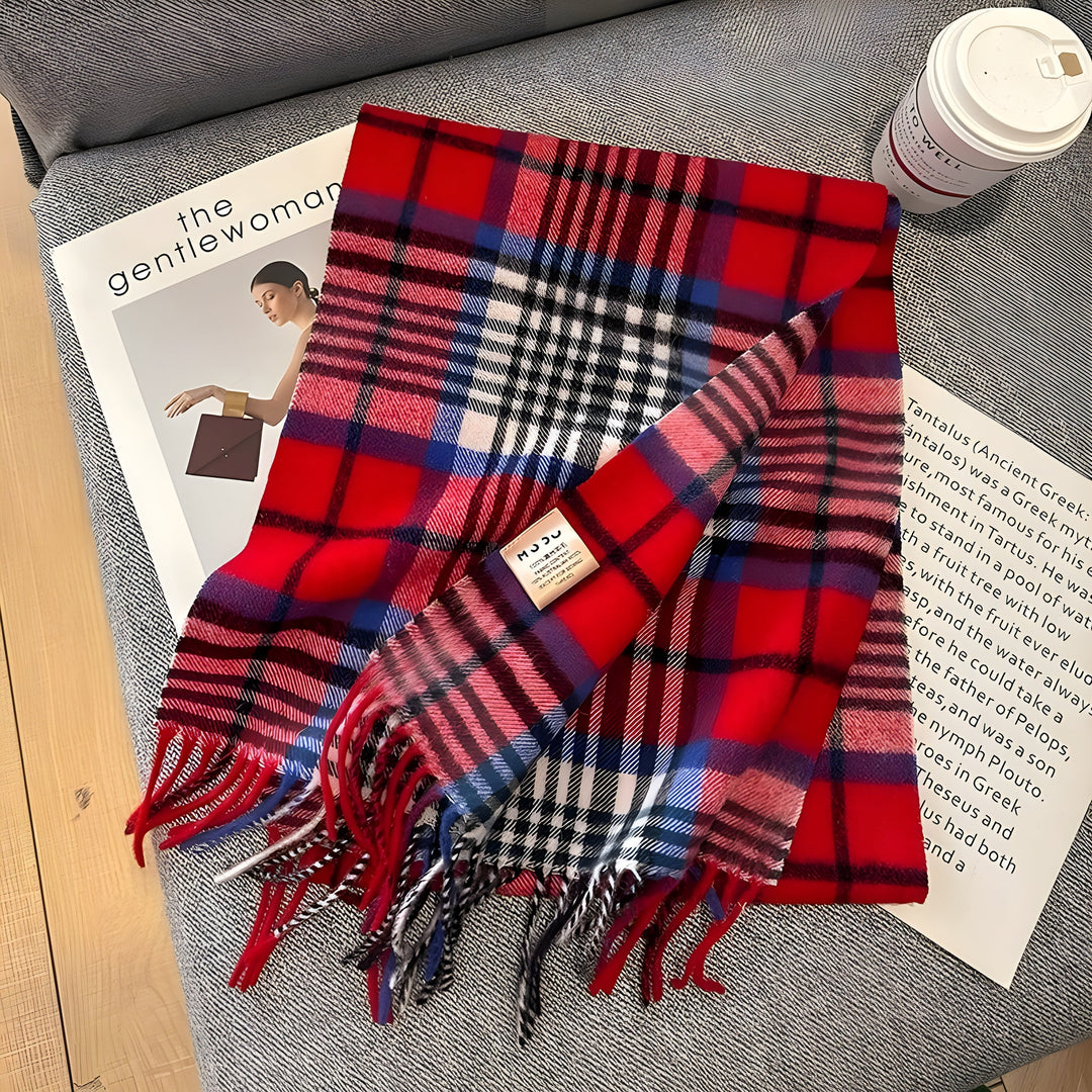 Stylish British Checked Cashmere Women's Winter Scarf - Victoria-N-The Livary