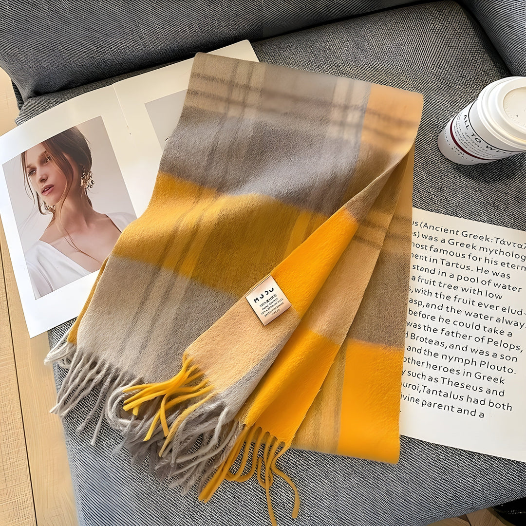 Stylish British Checked Cashmere Women's Winter Scarf - Victoria-L-The Livary