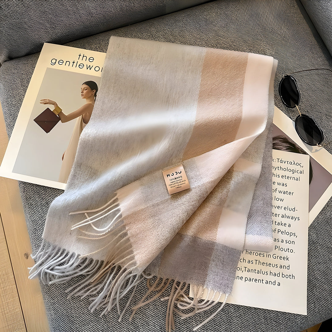 Stylish British Checked Cashmere Women's Winter Scarf - Victoria-M-The Livary