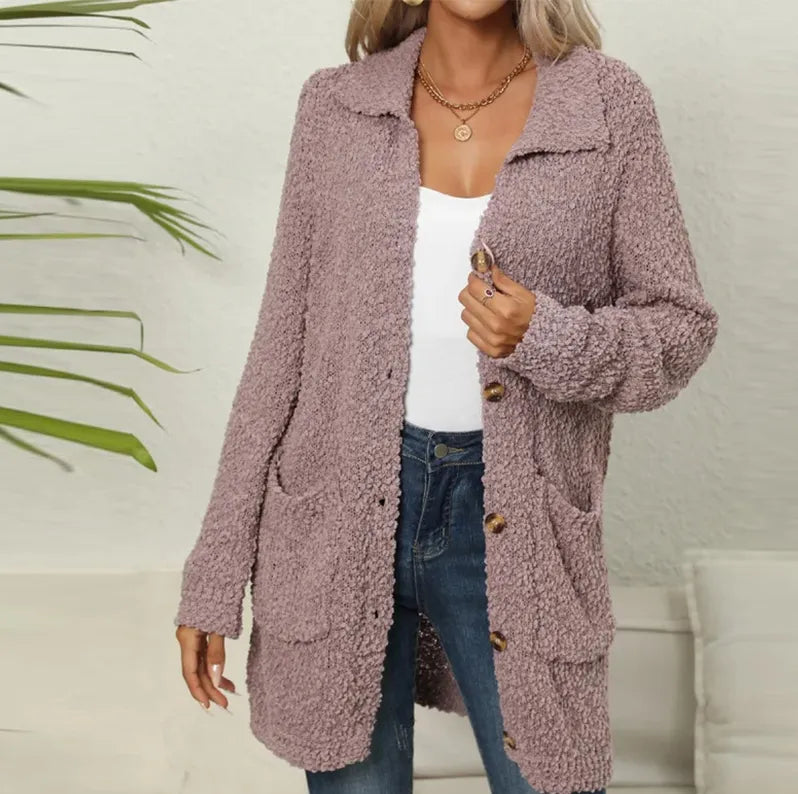 Long Teddy Vest with Pockets - Ella-Purple-S-The Livary