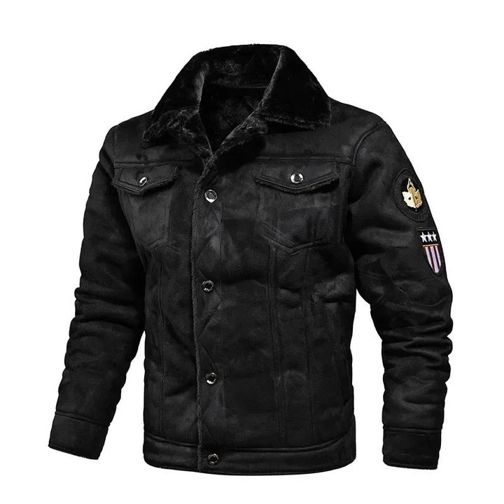 Luxury Oversized Leather Jacket with Velvet Lining - Victor-Black-M-The Livary