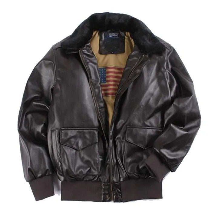 Vintage Leather Motorcycle Jacket for Winter - Maxim-Brown-XS-The Livary