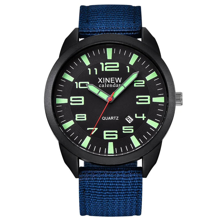 Quartz Clock with Illuminated Dial & Calendar – Lumo-Blue - Light Green-The Livary