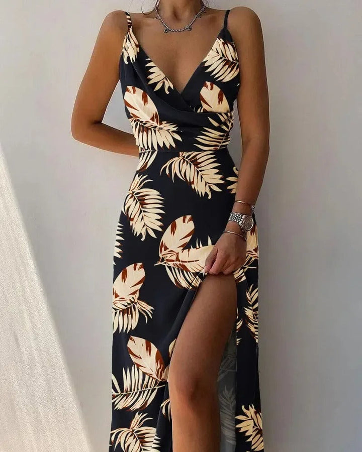 Stylish Long Dress - Sophia-Black Printed-S-The Livary