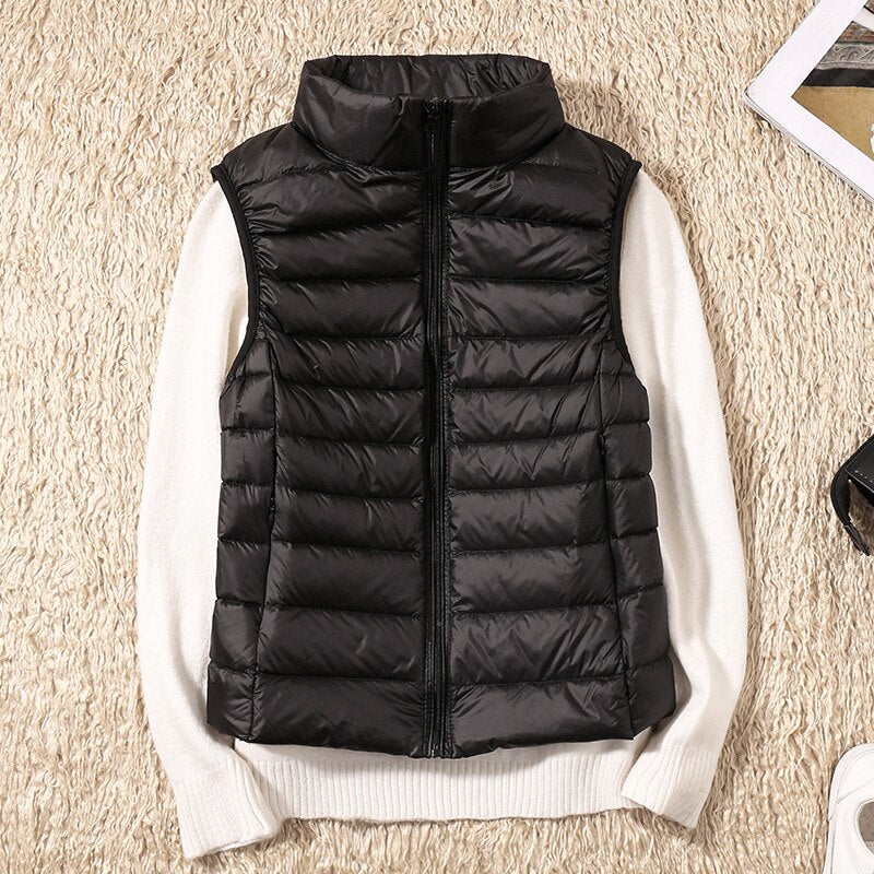 Light quilted vest with a feminine fit – Juliette-Black-S-The Livary